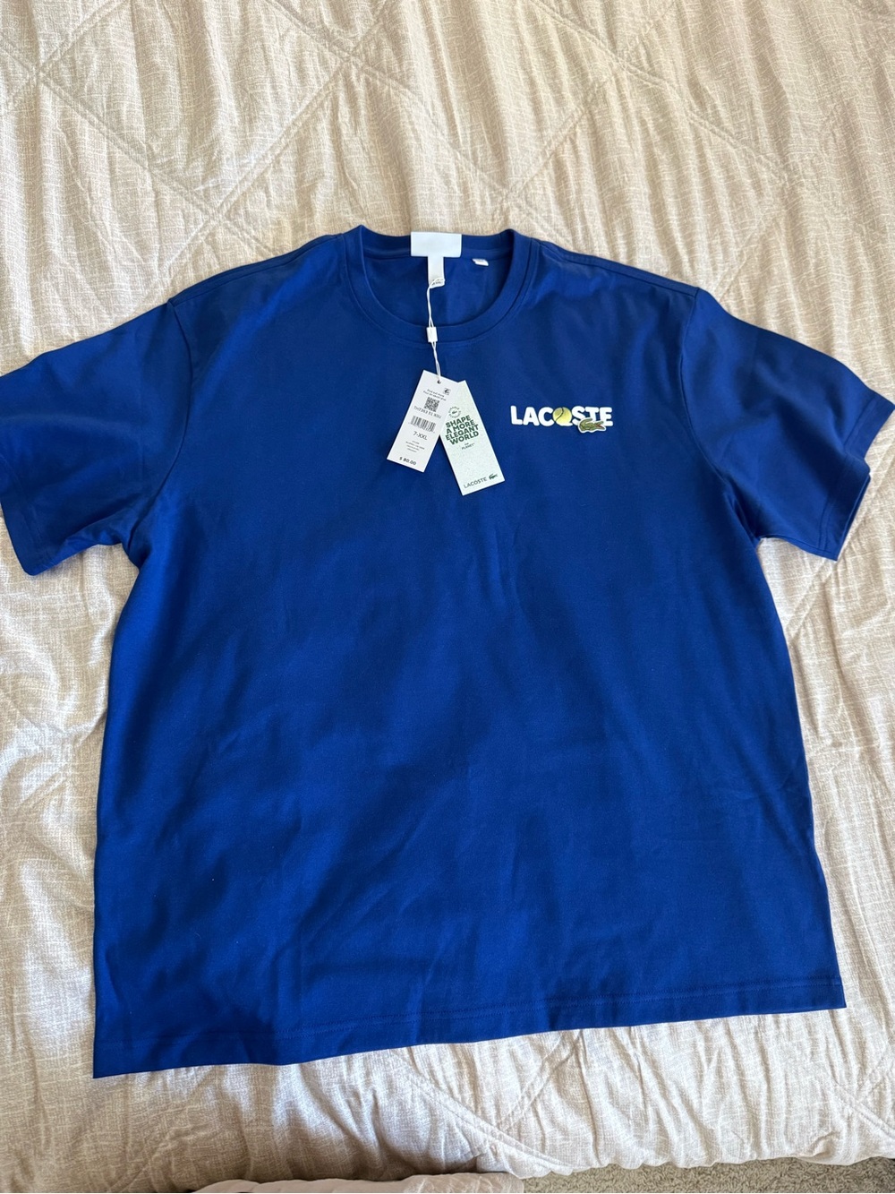 Lacoste Royal Blue Crewneck Tee with Tennis Logo - Picture 3 of 4